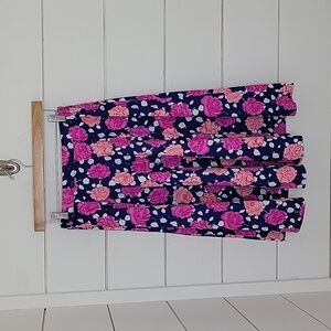 H&R Hearts & Roses size 6 blue pink & white floral swing skirt